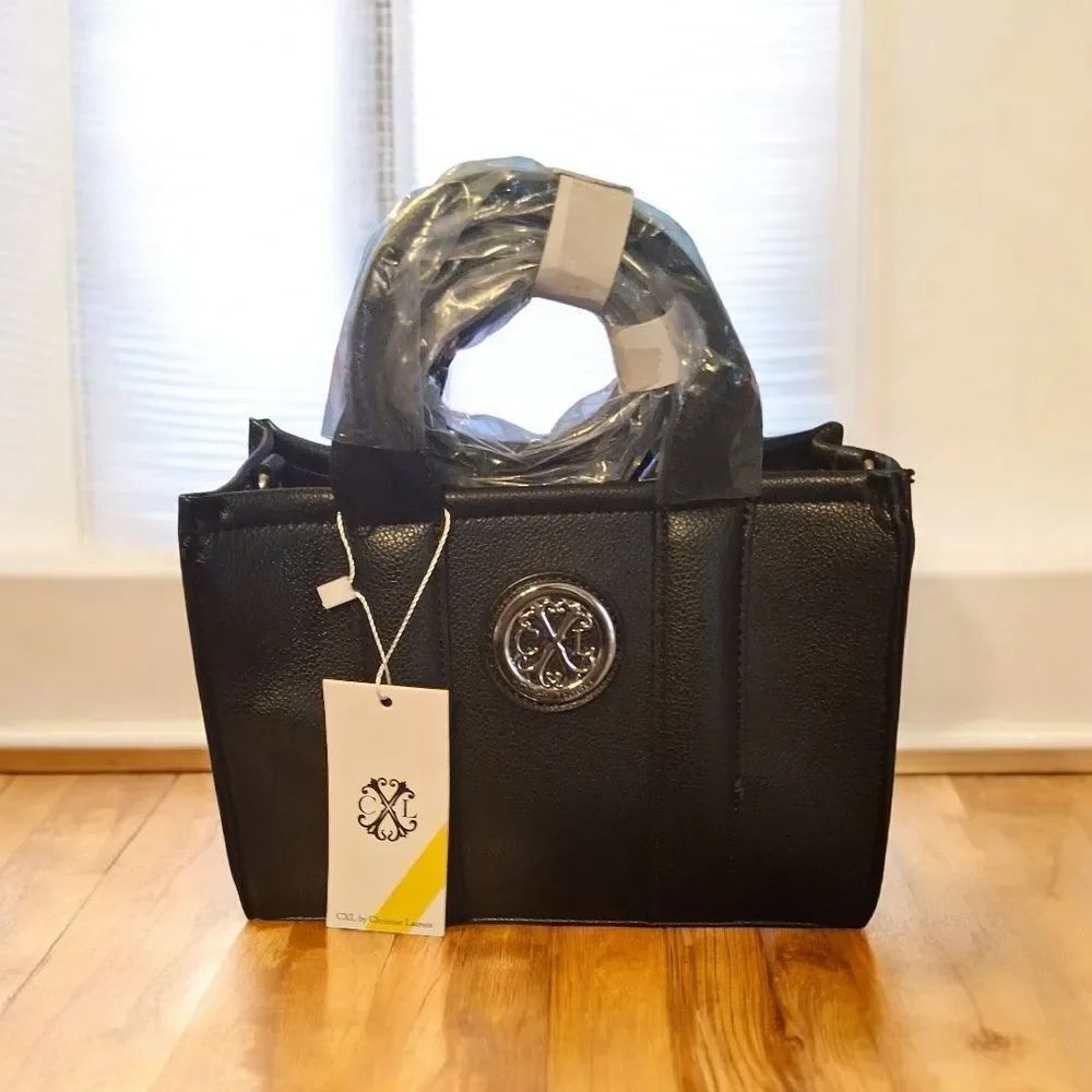 CXL By Christian Lacroix Valley Pebble Black Totebag With Strap New With Tags